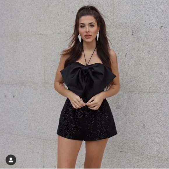 ZARA Bow Trim Sequin Jumpsuit - Picture 9 of 16